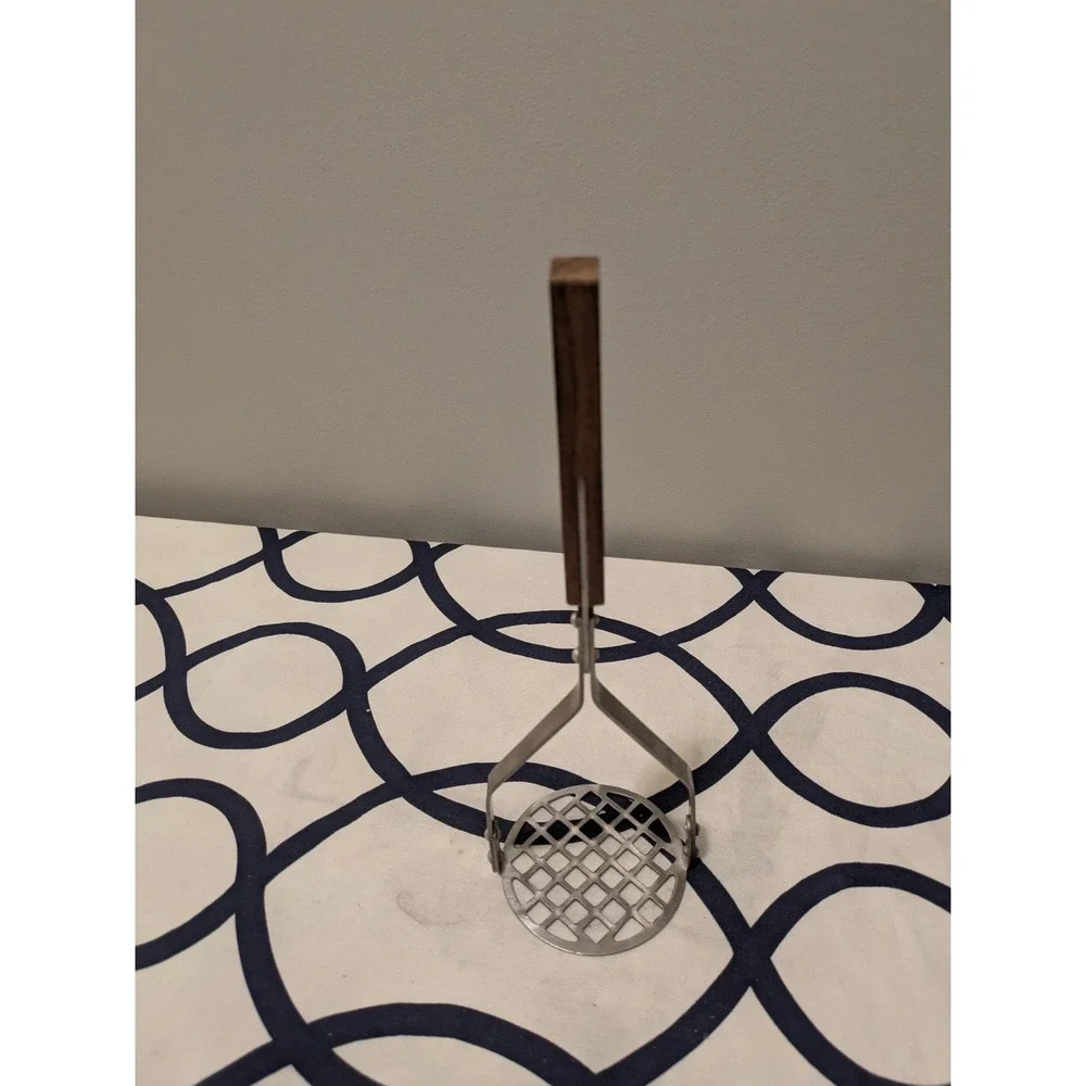Vintage Stainless Steel Potato Masher Wood Handle | Taiwan Kitchen Utensil